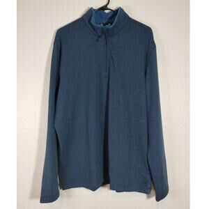 Robert Graham Men’s Size XL Classic Fit Teal Blue 1/4 Zip Pullover Sweater